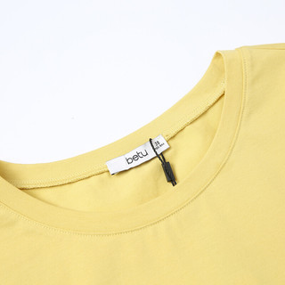 Betu 百图 女士圆领短袖T恤 2102T08 黄色 L