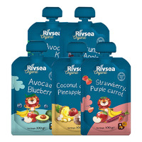 Rivsea 禾泱泱 原装进口水果泥宝宝辅食泥有机果泥无添加糖盐x5袋