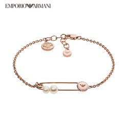 EMPORIO ARMANI 阿玛尼 女士珍珠曲别针鹰标手链 EG3381221 玫瑰金色