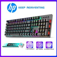 HP 惠普 GK100F 机械键盘混合背光 青轴 游戏机械键盘 多功能组合