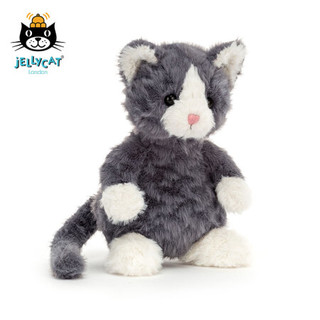 jELLYCAT 2021款深灰色莫莉小猫可爱公仔毛绒玩具睡觉小玩偶生日礼物 深灰色莫莉小猫 H19 X W14 CM