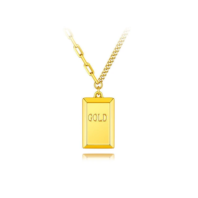 LUKFOOK JEWELLERY 六福珠宝 HIG30137B 小金砖足金项链 大版