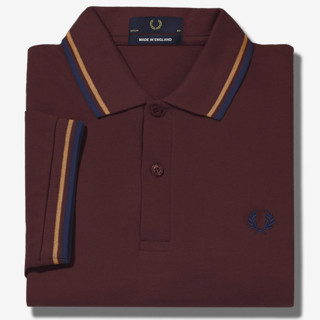 FRED PERRY 佛莱德·派瑞 M12系列 男士短袖POLO衫 FPXPODM12XXXM-BDR 酒红色 42