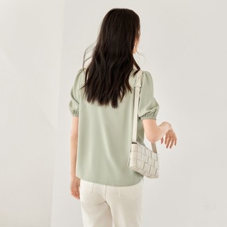DUIBAI 对白 女士短袖衬衫 CDC045 浅水绿 M
