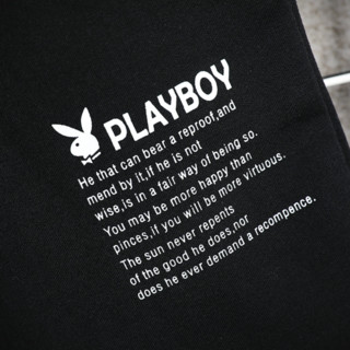 PLAYBOY 花花公子 男士圆领短袖T恤套装 2038TZ 字母款 2件装(蓝+黑) L