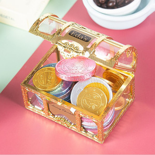 Eda's 艾达的世界意大利进口金币牛奶巧克力80g宝箱礼盒可可脂巧克力喜糖礼物（14块） 金色宝箱*1盒（约14块）