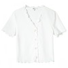 zk lin 女士V领针织开衫  UR S721054230 白色 M