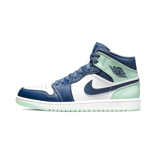 AIR JORDAN 正代系列 Air Jordan 1 Mid 男子篮球鞋 554724-413 蓝绿色 41