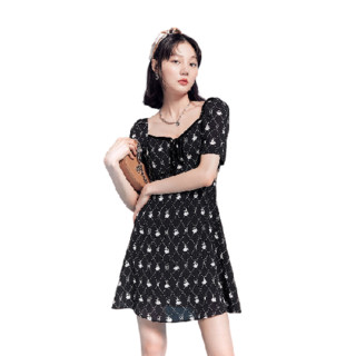 PEACEBIRD WOMEN 太平鸟女装 女士中款连衣裙 A8FAC150401-196549 黑色 M