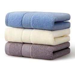 佳佰 毛巾*3条 100g 米色+深蓝+灰色