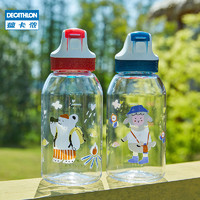 DECATHLON 迪卡侬 儿童户外运动水杯tritan塑料透明便携吸管旅行卡通ODCT 趣趣羊-350ML（有吸管）