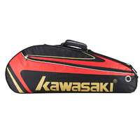 川崎 KAWASAKI羽毛球包单肩背包网球包男女便携手提多功能羽毛球拍包8327黑红