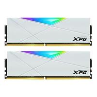 PLUS会员：ADATA 威刚 XPG系列 龙耀 D50 DDR4 3600MHz RGB 台式机内存 16GB（8GB*2）灯条 釉白