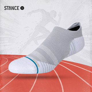 STANCE 跑步袜运动袜踝袜feel100专业缓震透气低帮男女袜子毛巾袜  浅灰色 S