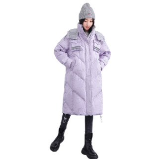 SNOWFLYING 雪中飞 男女款长款羽绒服 X10149774F 紫色 155/80A