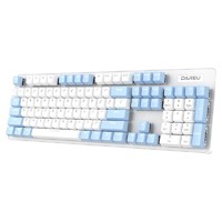 Dareu 达尔优 EK815 机械合金版 104键 有线机械键盘 白蓝色 国产黑轴 单光