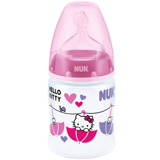 NUK PP彩色奶瓶 硅胶奶嘴款 女宝宝款 150ml Hello Kitty粉色 0-6月