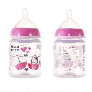 NUK PP彩色奶瓶 硅胶奶嘴款 女宝宝款 150ml Hello Kitty粉色 0-6月