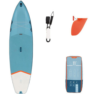 迪卡侬充气初阶桨板站立式冲浪板SUP划水板滑水浆板ITIWIT 蓝色款11’X34