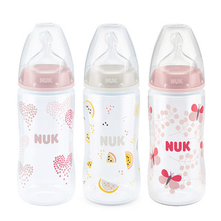 NUK PP彩色奶瓶 硅胶奶嘴款 女宝宝款 300ml 0-6月