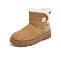 TATA 他她 女士短筒雪地靴 WHK01DD1 棕色 34