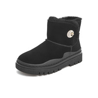 TATA 他她 女士短筒雪地靴 WHK01DD1 黑色 39