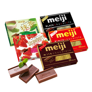 meiji 明治 日本进口Meiji明治钢琴原味黑巧克力120g圣诞礼物（代可可脂）
