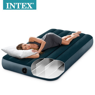 INTEX 充气床家用气垫床加高加厚充气床垫户外便携充气折叠床 183x203x25cm双人特大+家用电动打气泵