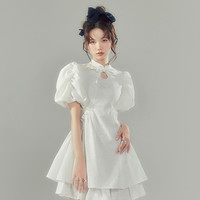 DIDDI MODA k6068c2 新中式旗袍白色仙女连衣裙
