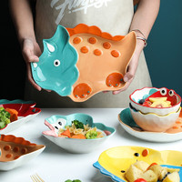 傻宝 Q 创意卡通陶瓷餐具 8寸圆盘 龙图案随机1个装