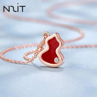 N2IT时尚小裙子合金镀金钻石项链MS 孔雀石款 红色葫芦钻石项链