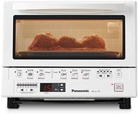 Panasonic 松下 电器 FlashXpress 电烤箱，带双红外加热，1300瓦的烹饪功率– 4片式台式电烤箱-NB-G110P-W
