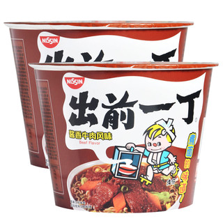 NISSIN 日清食品 日清（NISSIN） 出前一丁 方便面拉面 酱香牛肉风味 碗面 107g*2碗