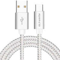 优籁特ULT-unite 4041-8851 Type-C 3A 数据线 PP纱编织 1m 极光银
