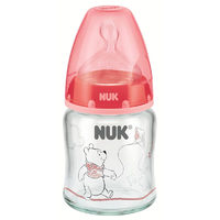 NUK 玻璃彩色奶瓶 硅胶奶嘴款 120ml 迪士尼红色 0-6月