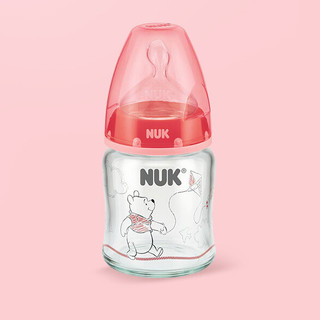 NUK 玻璃彩色奶瓶 硅胶奶嘴款 120ml 迪士尼红色 0-6月