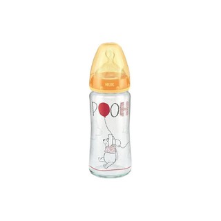 NUK 玻璃彩色奶瓶 硅胶奶嘴款 240ml 迪士尼黄色 0-6月