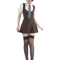 仲春二四 新乌龙女校 JK制服 女士西式制服4件套 金茶色 S