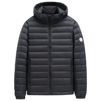 YAYA 鸭鸭羽绒服 男士连帽羽绒服 DSG07A0020 黑色 M