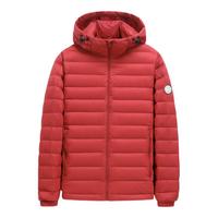 YAYA 鸭鸭羽绒服 男士连帽羽绒服 DSG07A0020 红色 S