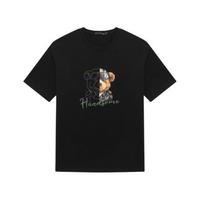 GXG 小熊系列 男士圆领短袖T恤 GHC144040C 黑色 M