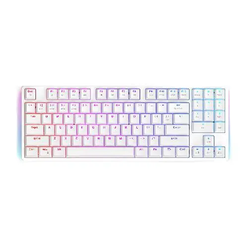 TEAMWOLF 狼派 LM89 89键 2.4G蓝牙 多模无线机械键盘 白色 国产茶轴 RGB