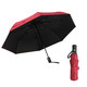 iChoice 全自动雨伞八叠晴雨两用自动开收三折黑胶遮阳伞 红色