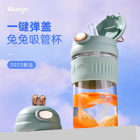 Bluego 带吸管玻璃杯 提卡波绿500ML