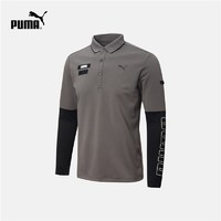 PUMA 彪马 官方 男子拼接印花长袖运动休闲POLO衫 LS 93008702