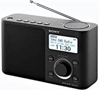 SONY 索尼 XDR-S61D 便携式数字收音机，FM/DAB/DAB+，电台存储，RDS功能，闹钟，电池和市电运行，黑色