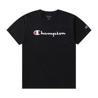 Champion 男女款圆领短袖T恤 GT23HY07718 黑色 M