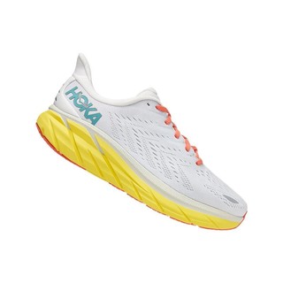 HOKA ONE ONE 克利夫顿系列 Clifton 8 男子跑鞋 1119393-BDBI 香槟白/亮黄色 42