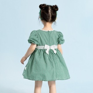 jellybaby 杰里贝比 JQG22877378 女童公主裙 绿色格 120cm