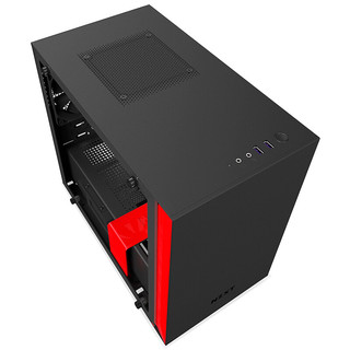 NZXT 恩杰 H200 MINI-ITX机箱 半侧透 红黑色